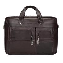 Jiameda Men's 17-inch Genuine Leather Laptop Briefcase 17-inch ruda