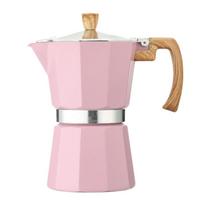 150ml/300ml Aluminum Moka Pot Octagonal Coffee Percolator Vintage Brewing Coffee Pot  Stovetop 150ml rožinė