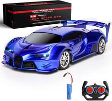 Nuotolinio valdymo automobilis 2,4 GHz įkraunamas didelės spartos 1/18 RC automobiliai Žaislai Automobilių lenktynės Hobis su žibintais Kalėdų gimtadienio dovanos vaikams mėlyna