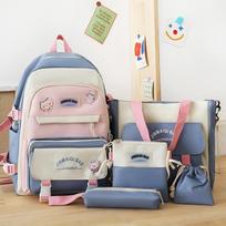 Schoolbags for Girls Elementary School Students Five Piece Backpacks for Middle School Students Junior High School Students Backpacks white