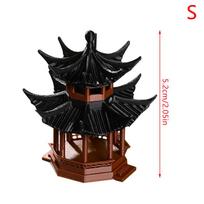 Kinų smuklės statulėlė Senovinio pastato modelis Miniatiūrinis japoniškas paviljono dekoras Miniatiūrinis Zen sodas Akvariumo Bonsai papuošalai