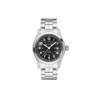Hamilton Khaki Field Series Automatic Mechanical Movement 100 Meters Water Resistant Watch 42 Mm Black Dial Stainless Steel Bracelet H70515137 Black Dial gray