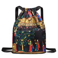 Drawstring Casual Backpack Water-Repellent Unisex Sports Gym Sack Foldable Multifunctional Multiple Pockets For Hiking Travel Camping
