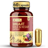Multani Essentials Shilajit Gold & Kesar 60 Capsules Ayurvedic Vitality Formula With Ashwagandha Safed Musli Gokhru