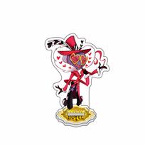 Figure Anime Hazbin Hotel Charlie Morningstar Vaggie Alastor Acrylic figure stand Desktop ornament Festival keychain -A3312 red