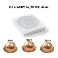 For Nespresso Vertuo Next Pop Stainless Steel Reusable Capsule Vertuoline Refillable Coffee Filter Compatible with Original Pods white