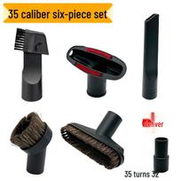 Midea Philips Vacuum Cleaner Accessory Set: Brush Head, Round Hair Brush, Flat Nozzle, 6 Pieces (32/35 Caliber) black