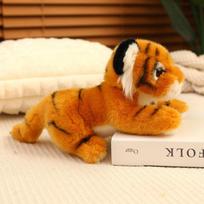 Miela simuliacinė gulinti mažo tigro lėlė pliušinis žaislas baltasis tigras Sibiro tigro lėlė vaikiška lėlė lėlė 25cm（0.18kg） orange