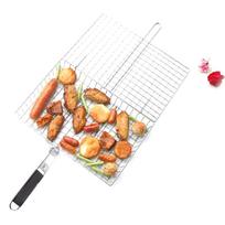 Grill Basket Stainless Steel Large Folding Grilling Baskets Portable Outdoor Camping Bbq Rack For Cooking Accessories