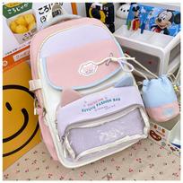 School bag dopamine large capacity multi-compartment book bag with pain layer going out for travel lazy wind versatile waterproof backpack gray