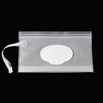 Clamshell Box Snap Strap Wet Wipes Bag Mask Case Napkin Storage Pouch Cosmetic Container gray
