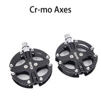 Kwok Carbon Fiber Bicycle Pedals Ultralight MTB Road 3 Bearing Pedals Titanium Alloy Axle Light Weight Bike Pedals Cycling Part AxleCr-Mo Steel