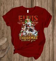 Elvis Presley I Will Have A Blue Christmas Without You T Shirt All Size  PP2421 XXXL brown