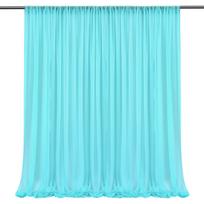 Sheer Curtains 1.5x3m Multipurpose Arch Drapes Sheer Backdrop Curtain for Photography Wedding Sky Blue blue