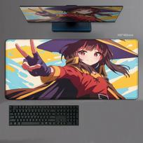 KonoSuba Megumin XXL mouse pad Anime Computer Mat 900x400mm Gaming Accessories Kawaii mousepad Large Padmouse Keyboard Deskmat 30cmx60cm(11.8x23.6inch) white
