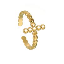 Minimalist Style Cuff Ring Gold Color Trendy Cross  Match Daily Outfits Party Accessory Adjustable resizable auksas