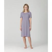 New Modal Smocking Short Sleeve Midi Dress Nfwsd4005 FREE/PURPLE