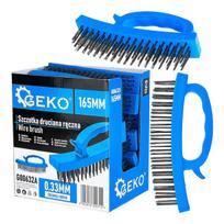 Geko rankinė vielos šepetys G00632A, 4 eilučių viela, 165 mm šepetys, 0,33 mm vielos skersmuo, plastikinė rankena, valymui