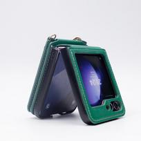 Samsung Z Flip 5 & Huawei Pocket 2 Multi-Functional Crossbody Phone Case with Card Slot Galaxy Z Flip3 žalia