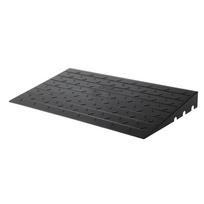 Rubber Threshold Ramp, 6.5 cm Rise Threshold Ramp Doorway, 3 Channels Cord Cover Rubber Solid Threshold Ramp, Rubber Angled Entry Rated 1000 kg Load