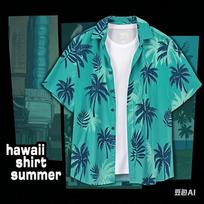 Hawaiian Men's Shirt Regular Collar Hong Kong Flavor Hawaiian Flower Shirt Short Sleeve Jacket Men's and Women's Thin S