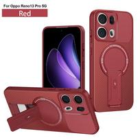 Shockproof Bracket Armor Magnetic Holder Case For OPPO Reno 13 13F Reno13 Pro Reno13F 5G Magsafe Wireless Charge Cover For Reno 13