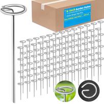 1-100pcs Steel G-type Ground Spikes Heavy-duty Fence Tubing Stakes Sod Pins Landscape Spikes for Holding Lawns Garden Supplies (Silver,1pc) sidabras