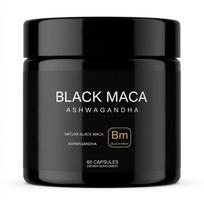 40x Stiprumo Ekologiškos Juodosios Maca Šaknies Kapsulės su Ashwagandha - 40:1 Galingas Ekstraktas Maisto Papildas Vyrams 1pack