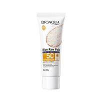 BIOAOUA Ryžių tyrės apsauginis kremas nuo saulės SPF50+-PA+++ Izoliuojanti UV apsauga, Vandeniui atsparus, Tinka veidui, kaklui, kūnui Apsauginis nuo saulės losjonas white