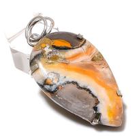 Bumblebee Jasper Gemstone 925 Sterling Silver Gift Jewelry Pendant 2.29 beige