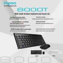 Rapoo 8000GT Wireless Bluetooth Keyboard Mouse Combo juoda