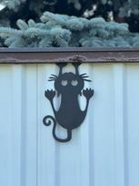 Wild Cat Steel Garden Statue Outdoor Sculpture Decorative Figure gray