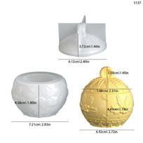 1Pcs Christmas Series Theme Hollow House Molds 6-Cavity Christmas House Candle Holder Silicone Mold Resin Casting Mold gray