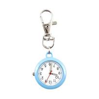 Pocket Watch Waterproof Quartz Movement Ultra-quiet Large Screen with Lobster Clip Record Time Ultra-Light Battery-operated Unisex Keychain Watch mėlyna