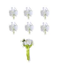 Premium Faux Floral Wedding Car Decors Set Feature Dateless White Green Combination And Easy Installation 1