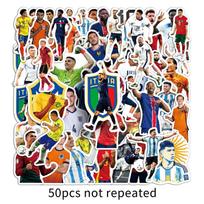 60 vnt. futbolo žvaigždžių lipdukai, sportinės temos lipdukai lagaminams one size