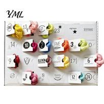 Cozy Wool Yarn Set Advent Calendar, 24 Days Christmas Countdown Calendar with Multi Color Chenille Yarn, Holiday Gift Box for Knitters, Craft 1 Set