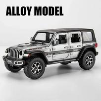1:22 Wrangler Rubicon Challenger Hellcat Sports Car Model Toy Doors Opened Light Music Pull Back Vehicles For Children'S Gifts gray