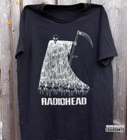 Radiohead Grim Reaper Heavy Cotton Black Unisex T-shirt XXL gray