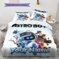 Custom Name Astro Bot Adventure Bedding,Quilt Set Quilt Cover Pillowcase Home Birthday Gift (1 * duvet cover + 2 * pillowcase, without core) 135x200cm