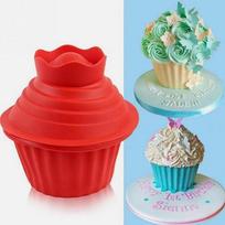 Aukštos kokybės silikoninė didžiulio keksiuko forma, 3 vnt. didelių keksiukų silikoninė forma, karščiui atsparūs kepimo įrankiai, kepimo priemonė blue