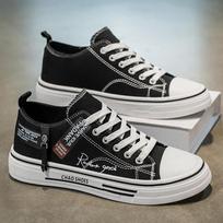 Summer Men's Canvas Sneakers Low-Top Casual Breathable Shoes for Teen Trendy Lightweight Youth Streetwear Comfort Footwear 39