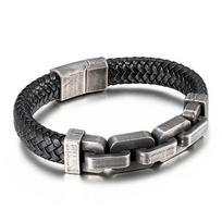 Lokomotyvas Vyriškas Punk Rock Platus Dviračio Grandinės Odinė Apyrankė Nerūdijančio Plieno Kalnų Dviračio Grandinės Aksesuaras Vyriškos Dovanos 19cm gray