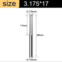 Solid Carbide Steel End Mill 3.175 4mm Shank Mill Cutter  Wood /MDF /Hard Wood/Acrylic/PVC 3.175X1.5X6