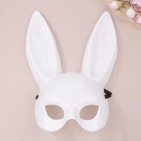 Pusės veido zuikio kaukė juoda balta Helovino kaukė Kalėdų baro maskarado vakarėlio zuikio ausų kaukės seksualių cosplay rekvizitai balta