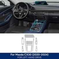 TPU dažų apsauginės plėvelės rinkinys, skirtas Mazda CX30 2020-2024 m. Interjero centrinės konsolės pavarų svirties skydelis, navigacijos ekranas - Atsparus įbrėžimams, savaime besigydantis LHD RHD manual LHD juoda