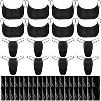 100 vnt. vienkartinės liemenėlės ir kelnaitės moterims, vienkartiniai bikini T-dirželiai ir liemenėlės, apatiniai drabužiai SPA masažui, įdegio purškimui one size juoda