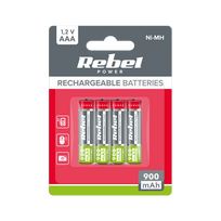 REBEL AAA baterijos, 900 mAh, Ni-MH, 1.2 V, 4szt/bl, P3