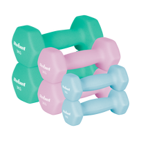 HEX ketaus neopreno hantelių rinkinys 12 kg (2x1 kg + 2x2 kg + 2x3 kg), REBEL ACTIVE