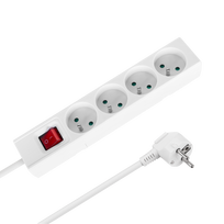 Prailgintuvas 4 lizdai 2 m prancūziško tipo su jungikliu (3x1.5 mm) Rebel baltas